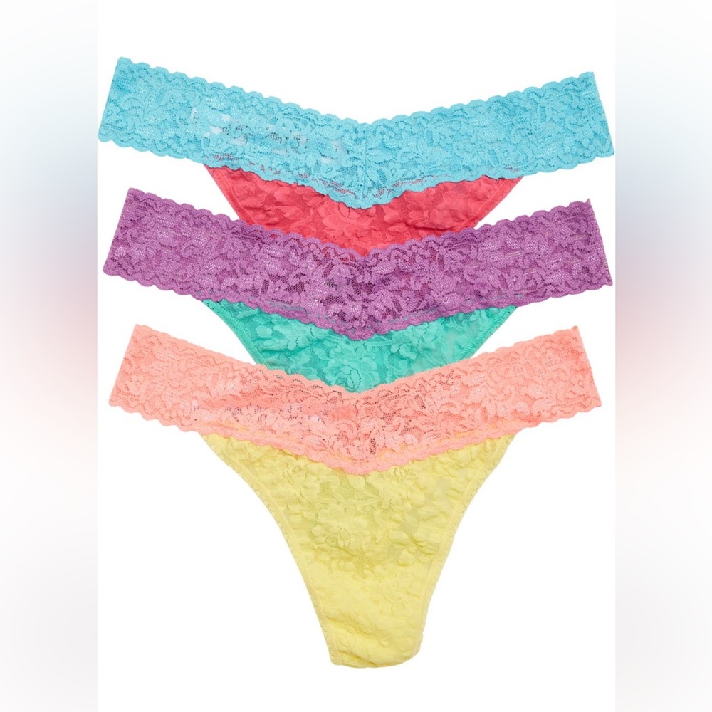 NWT 3 Pack Hanky Panky Signature Lace Original Rise Thong Panties Set OSFM 008